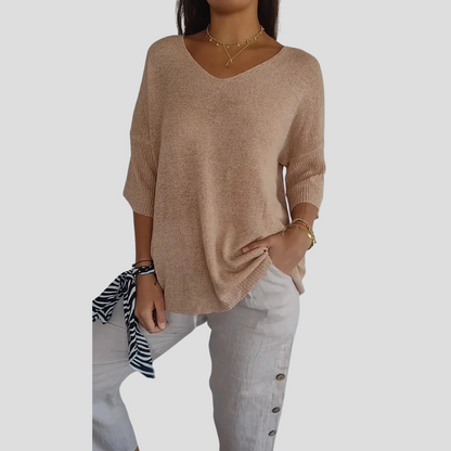 Comfy Women's V-Neck Sweater Top