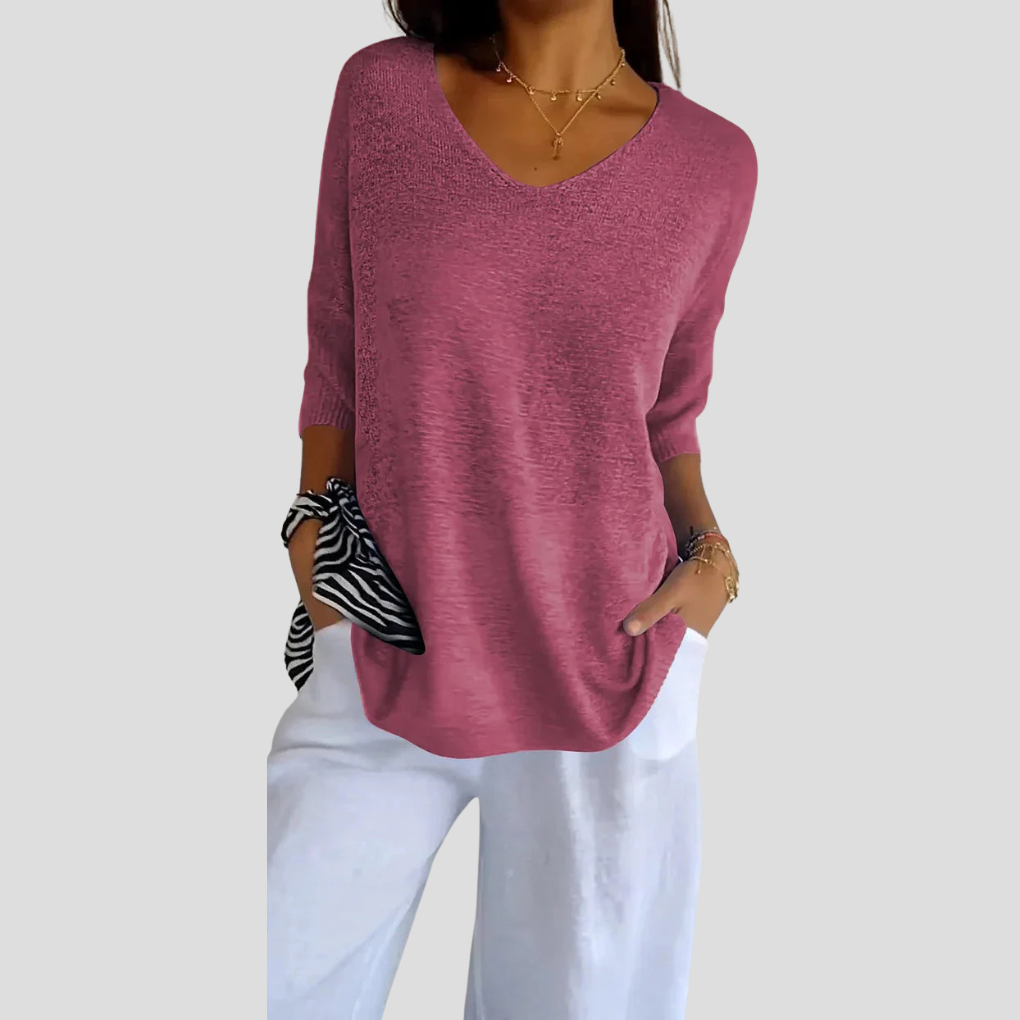 Comfy Women's V-Neck Sweater Top