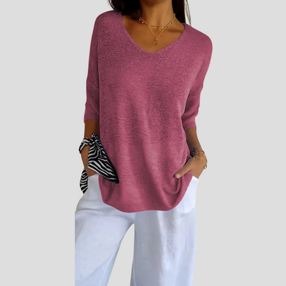 Comfy Women's V-Neck Sweater Top
