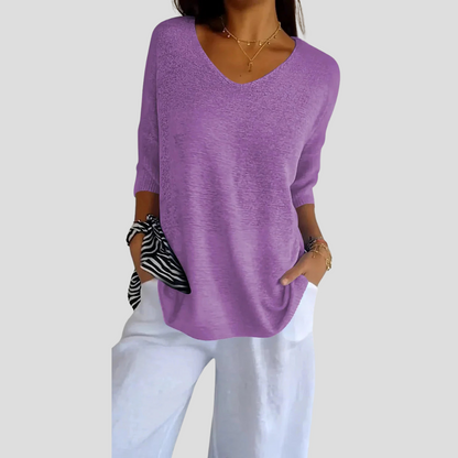 Comfy Women's V-Neck Sweater Top