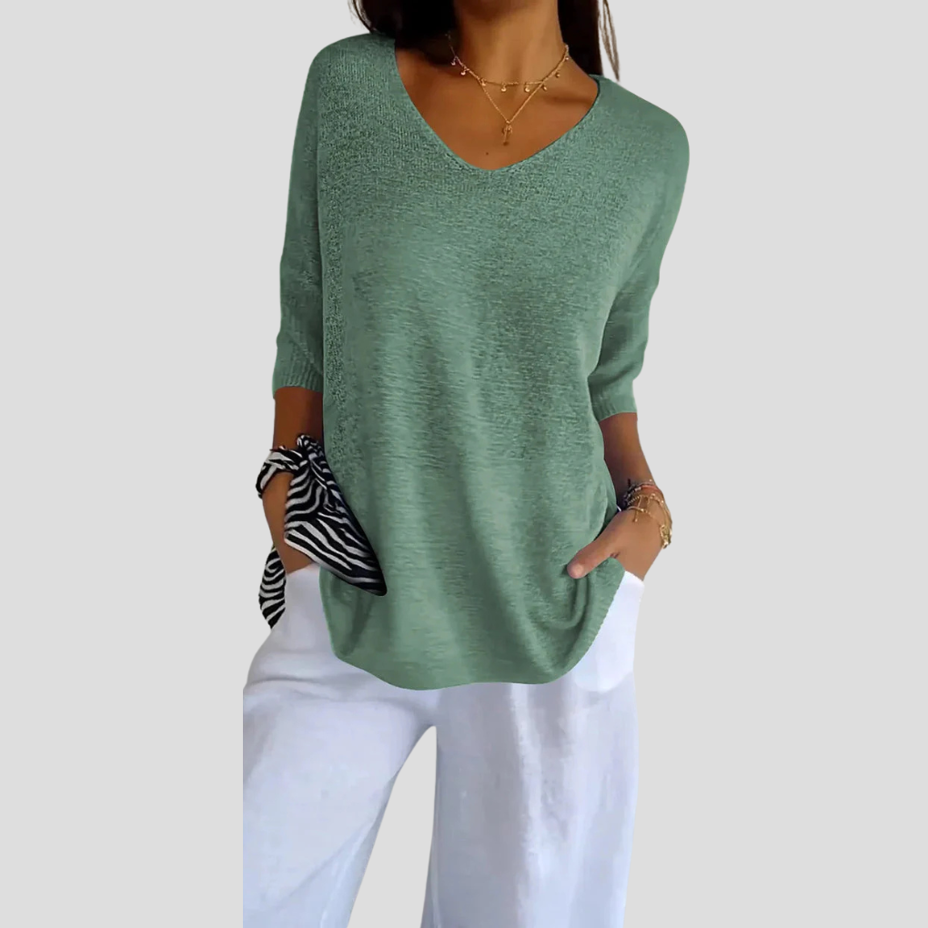Comfy Women's V-Neck Sweater Top