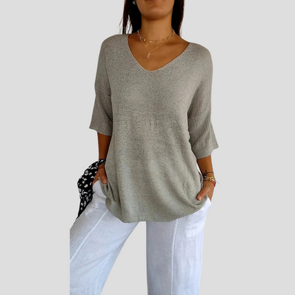 Comfy Women's V-Neck Sweater Top