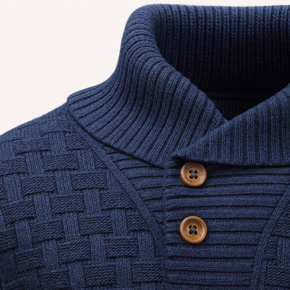 Cozy Button Front Mens Thick Knit Sweater
