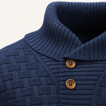 Cozy Button Front Mens Thick Knit Sweater