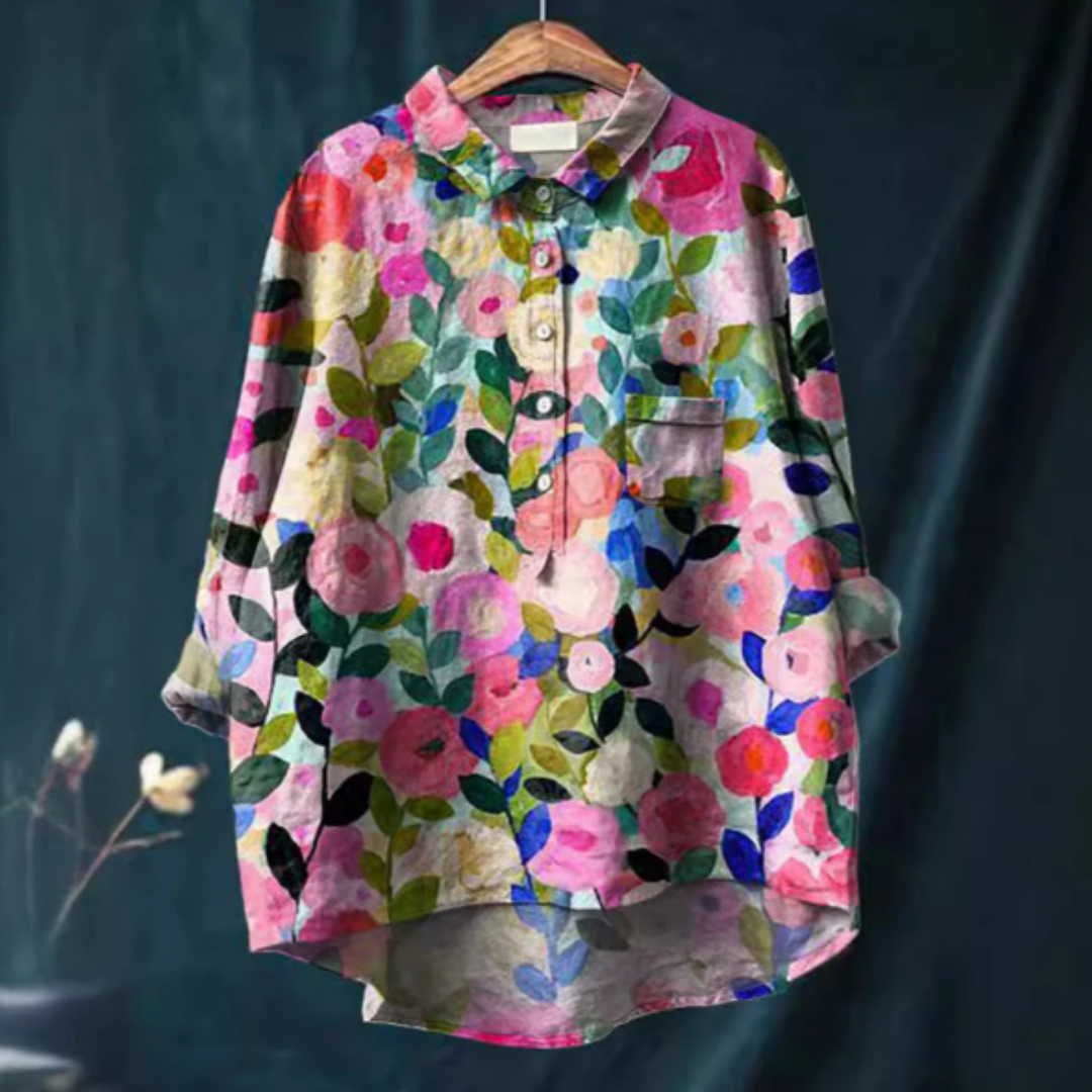 Ladies Floral Patterned Blouse - Vossary