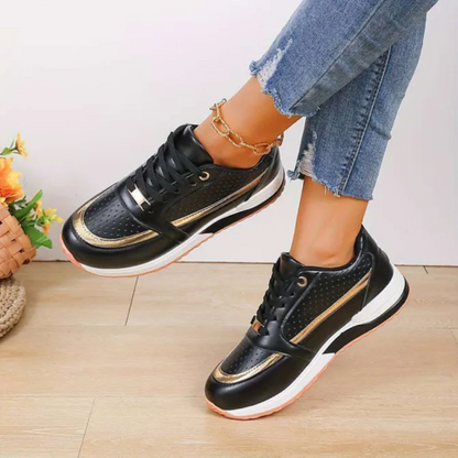 Comfortable Leather Supportive Low Top Sneakers - EasyApparels