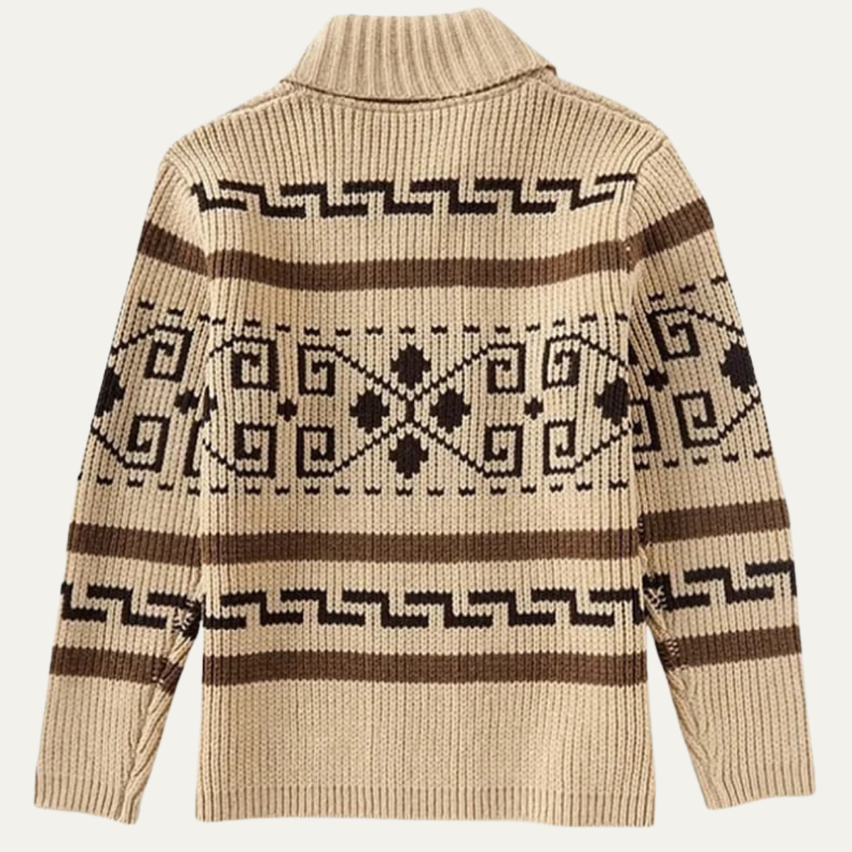 Warm Aztec Pattern Men's Cardigan Sweater