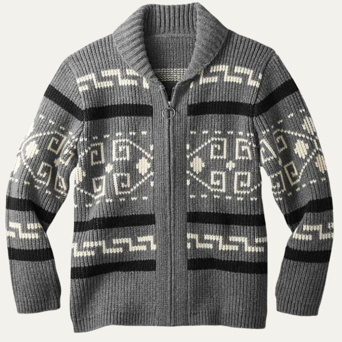 Warm Aztec Pattern Men's Cardigan Sweater