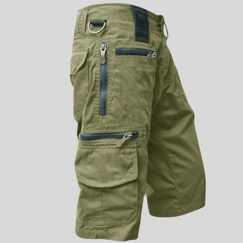 Practical Men's Knee Length Cargo Shorts with Zip Pockets - EasyApparels