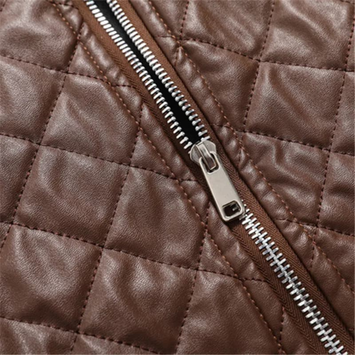 Warm Quilted Leather Men's Winter Bomber Jacket