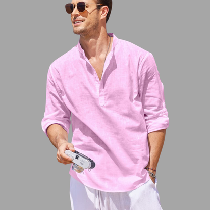 Men's Casual Long Sleeve Henley Shirt