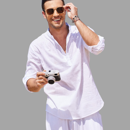 Men's Casual Long Sleeve Henley Shirt