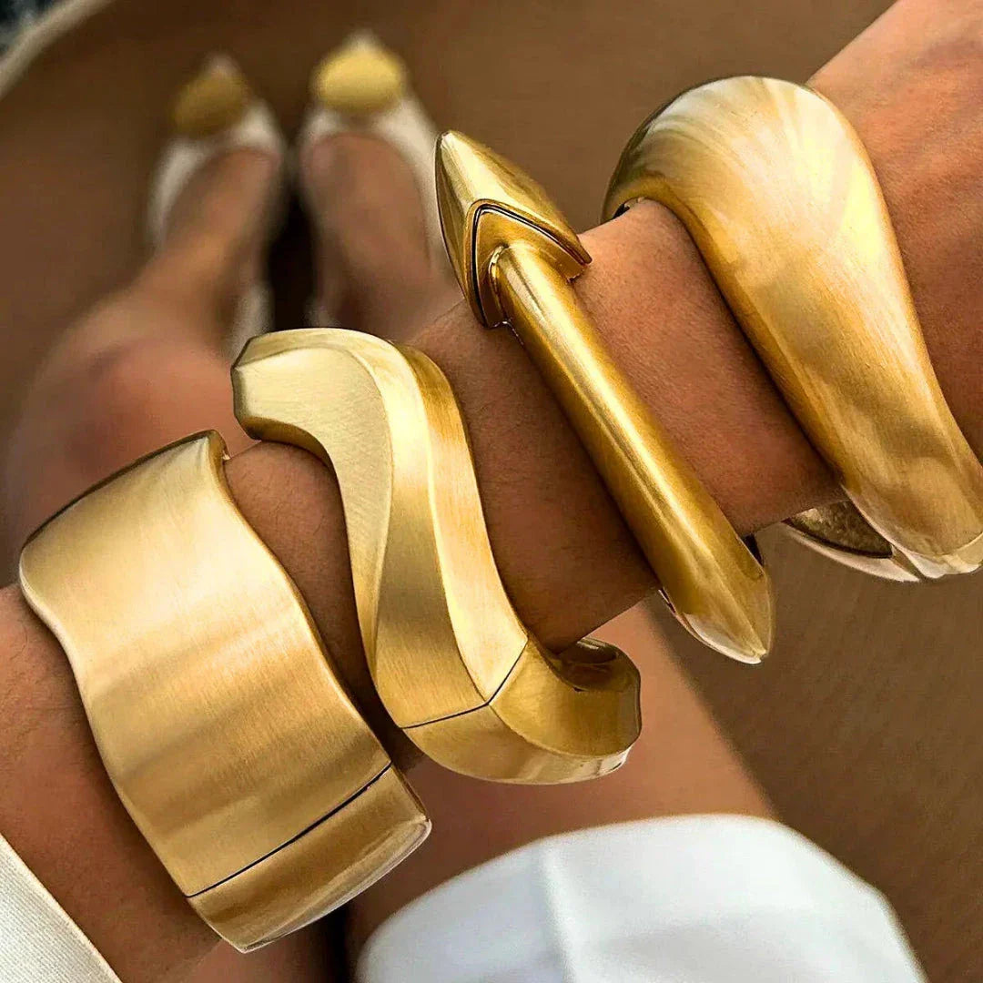 Metallic Silver Tone Bangles