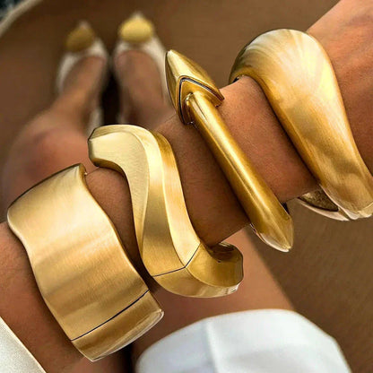 Metallic Silver Tone Bangles