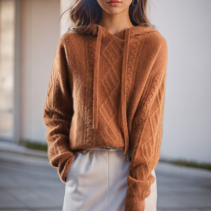 Cozy Cable Knit Hoodie Sweater - Vossary