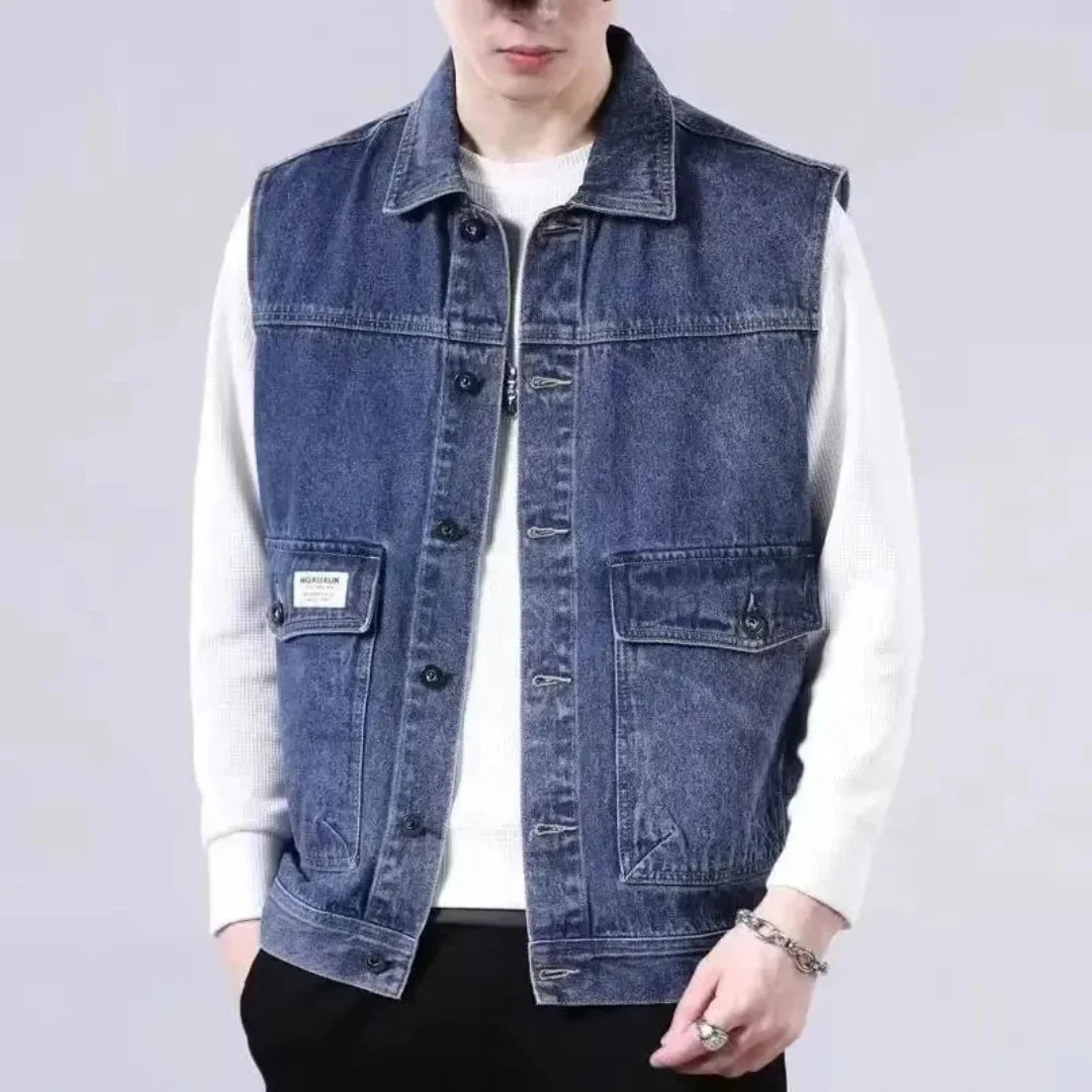 Retro Vintage Work Denim Vest