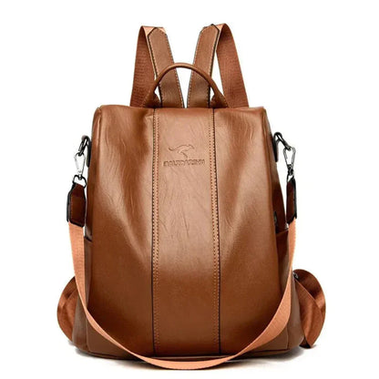 Secure Women's Genuine Leather Rucksack