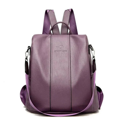 Secure Women's Genuine Leather Rucksack