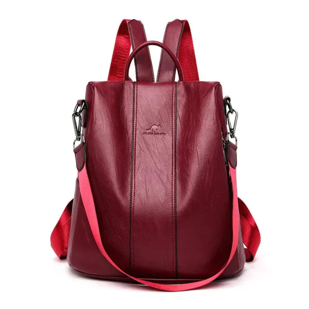 Secure Women's Genuine Leather Rucksack