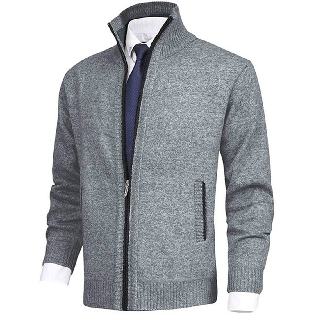 Soft Crew Neck Zip Up Sweater