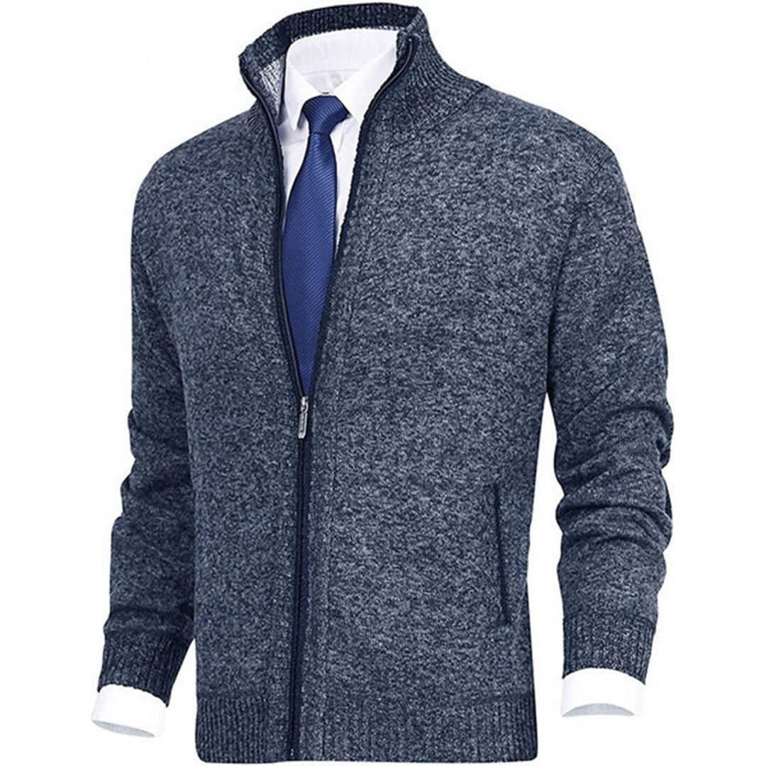 Soft Crew Neck Zip Up Sweater