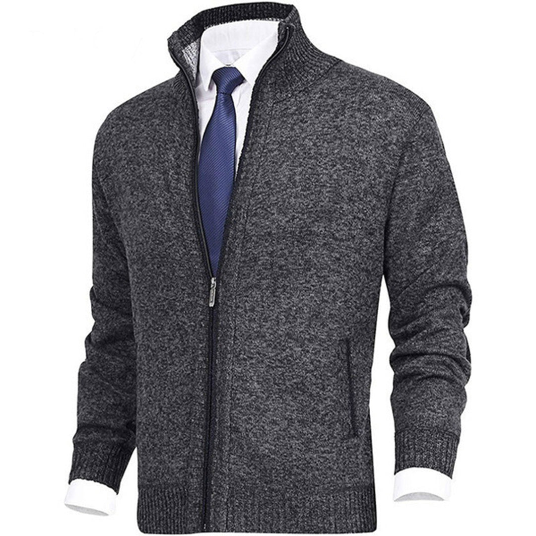 Soft Crew Neck Zip Up Sweater