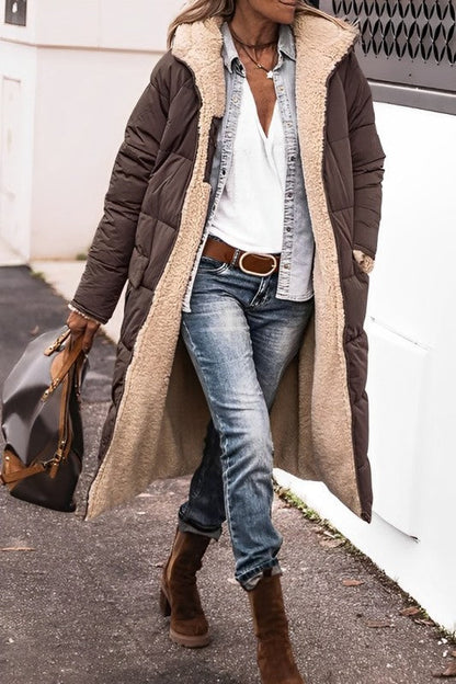 Warm Women's Quilted Padded Parka Coat - EasyApparels
