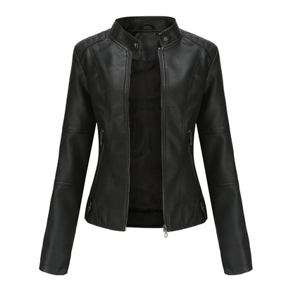 Women's Fitted Mandarin Collar Zip Jacket