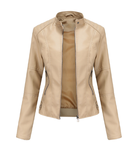 Women's Fitted Mandarin Collar Zip Jacket