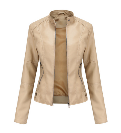 Women's Fitted Mandarin Collar Zip Jacket