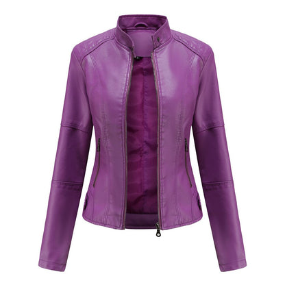 Women's Fitted Mandarin Collar Zip Jacket