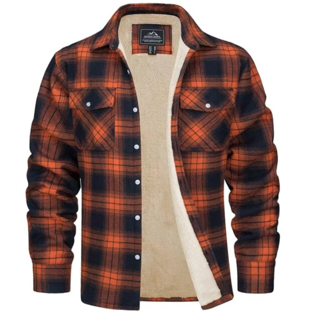 Warm Plaid Insulated Coat - Vossary