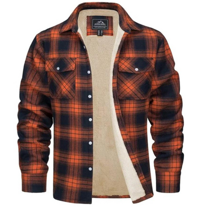 Warm Plaid Insulated Coat - Vossary