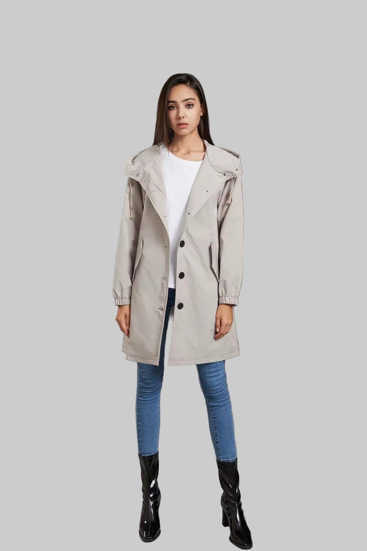Waterproof Ladies Long Coat Jacket - Vossary