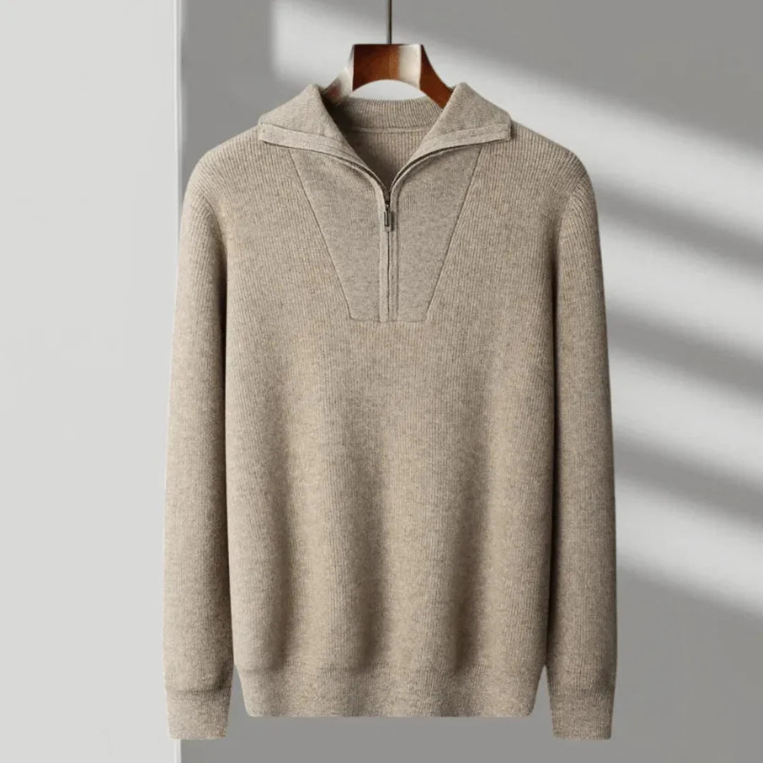 Warm Wool Half Zip Jumper Sweater - EasyApparels