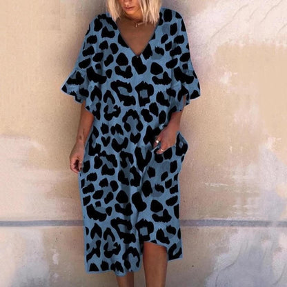Women's Plus Size Leopard Print Maxi Dress