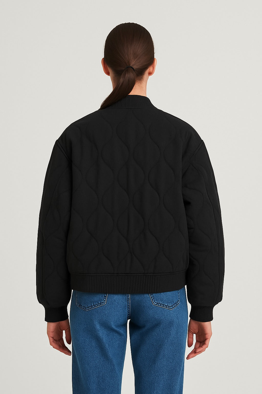 Ladies Large Zip Up Bomber Coat