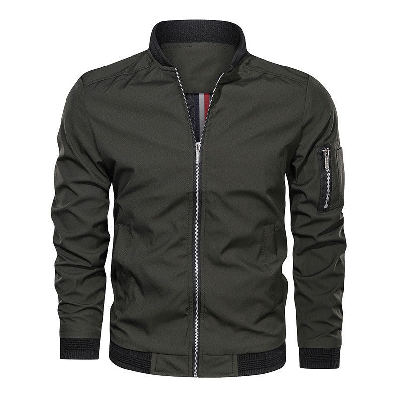 Slim Fit Zip Up Mens Jacket with Pockets