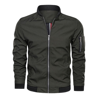 Slim Fit Zip Up Mens Jacket with Pockets