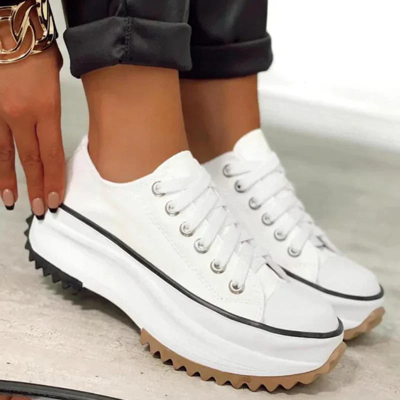 Elevated Lace Up Chunky Sneakers - EasyApparels