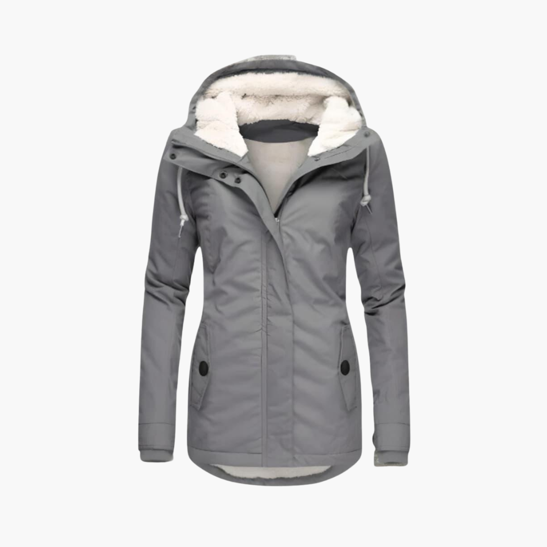 Warm Insulated Women's Parka with Pockets - Vossary