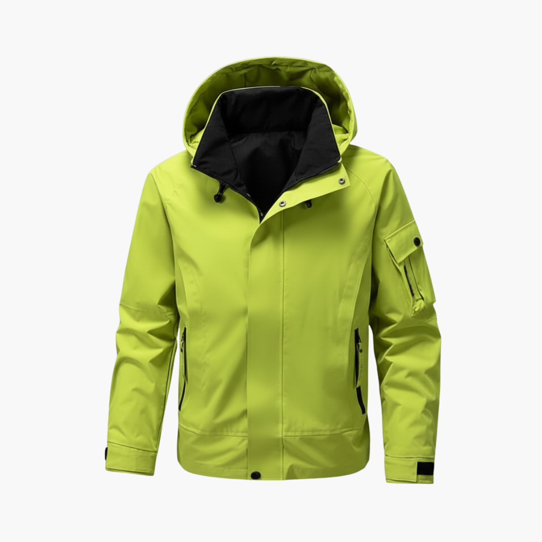 Waterproof Hoodie Jacket with Zip Pockets for Men - Vossary