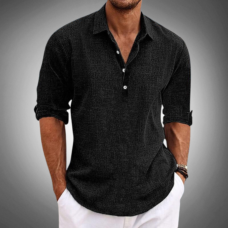 Casual Linen Long Sleeve Men's Shirt