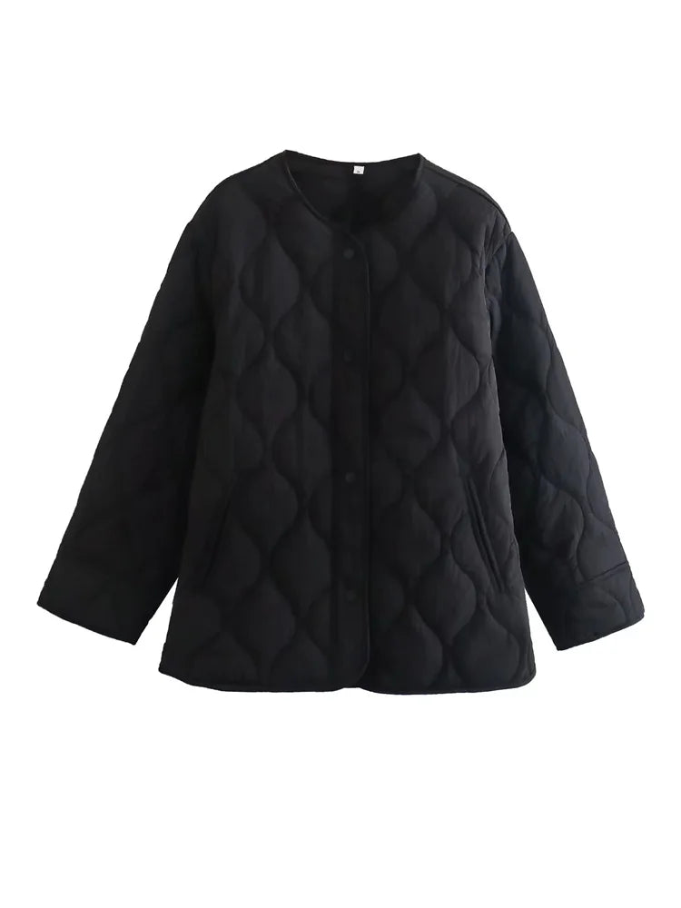 Soft Padded Women's Coat with Snap Front