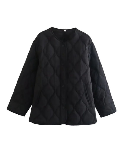Soft Padded Women's Coat with Snap Front