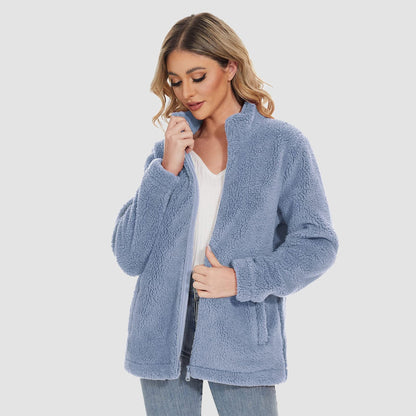 Cozy Women's Fleece Lined Full Zip Jacket - EasyApparels