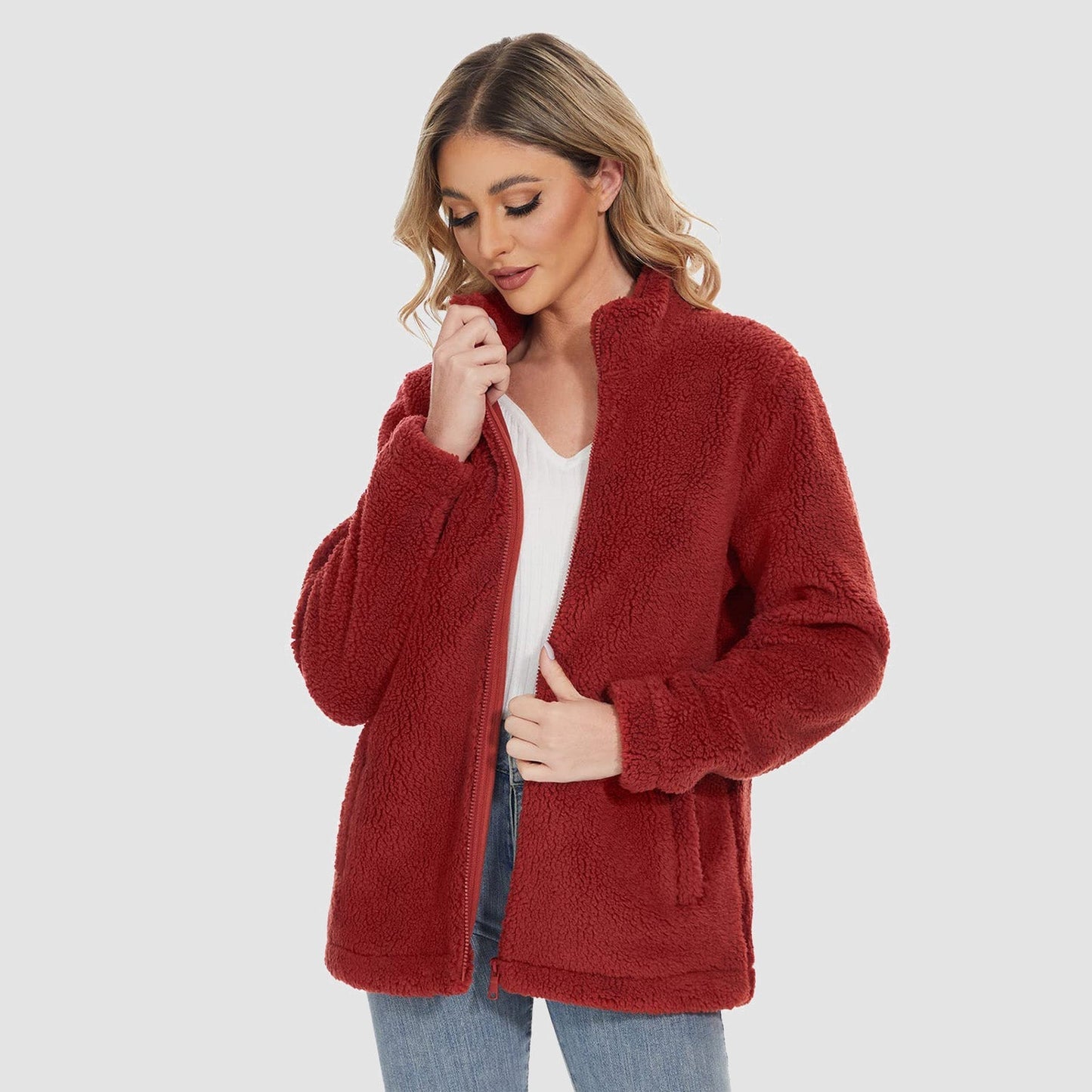 Cozy Women's Fleece Lined Full Zip Jacket