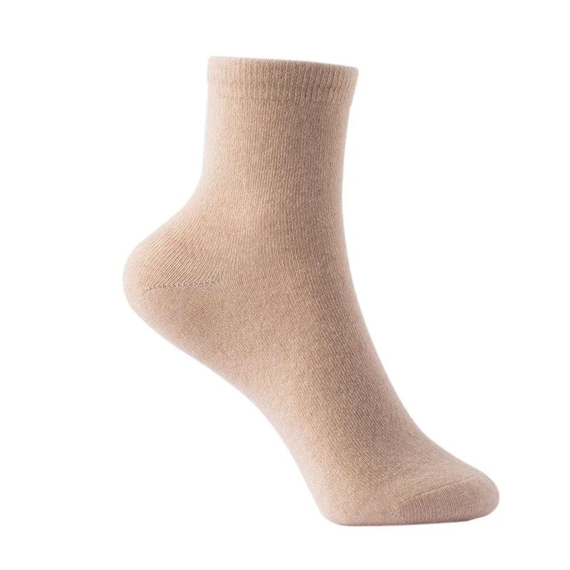 Warm Ankle Socks with Ribbed Tops