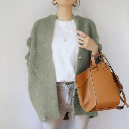 Cozy Open Front Oversized Cardigan