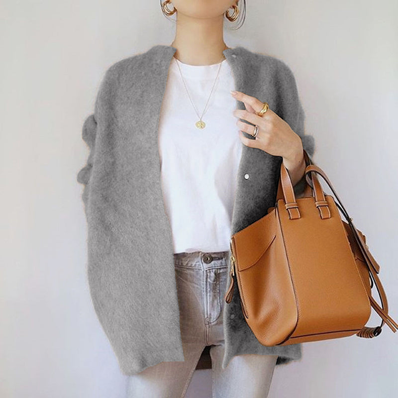 Cozy Open Front Oversized Cardigan